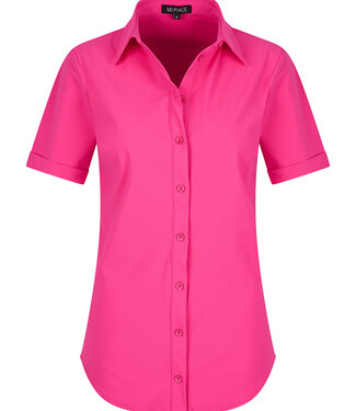 MI PIACE Travel Blouse Korte Mouwen Uni 2031 Fuchsia