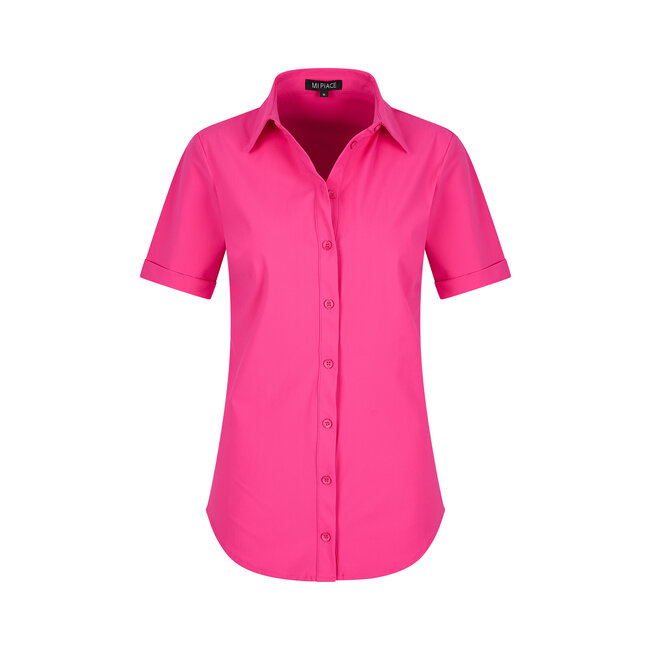 MI PIACE Travel Blouse Korte Mouwen Uni 2031 Fuchsia