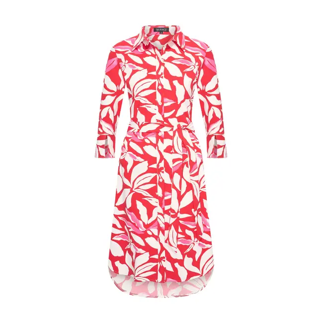 MI PIACE Travel Jurk Flower Print 2092 Red/Off White