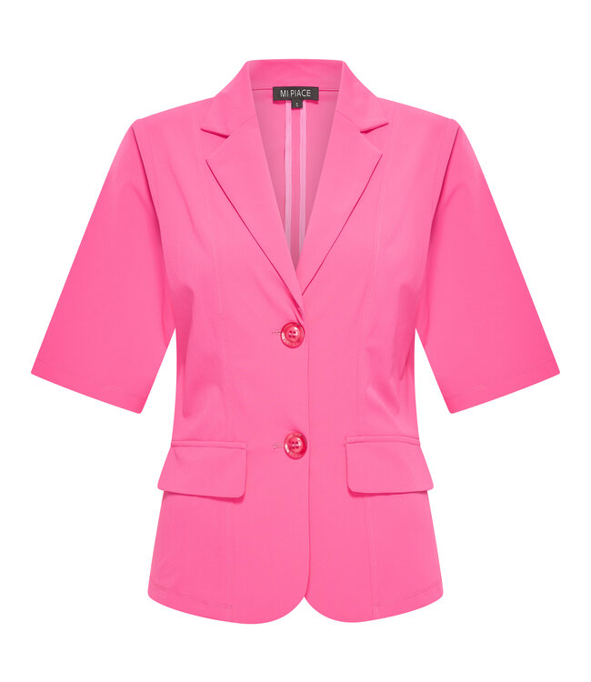 MI PIACE Travel Blazer uni Korte Mouwen 2622 Fuchsia