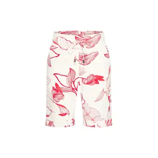 MI PIACE Travel Shorts Flower Print 2423 Off White Red