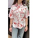 MI PIACE Travel Blouse Wijde Mouw  Print 2502  Off White Red