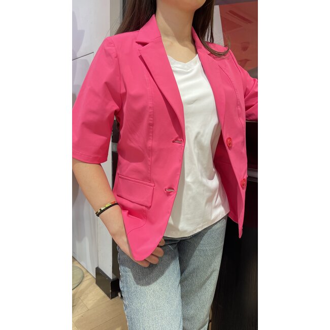 MI PIACE Travel Blazer uni Korte Mouwen 2622 Fuchsia