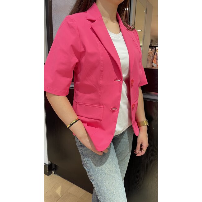 MI PIACE Travel Blazer uni Korte Mouwen 2622 Fuchsia