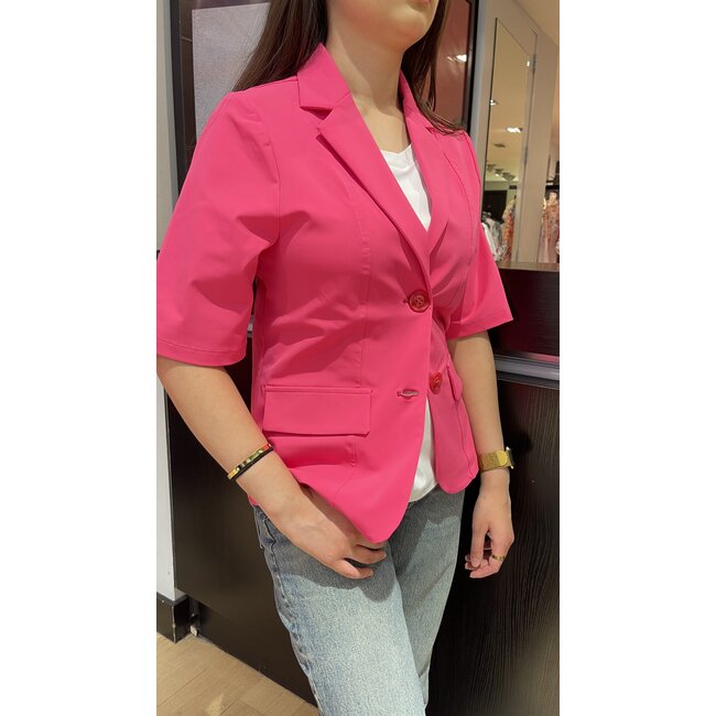 MI PIACE Travel Blazer uni Korte Mouwen 2622 Fuchsia