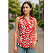 MI PIACE Travel Blouse Mouwloos Flower Print 2299 Red/Off White