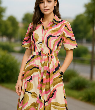 MI PIACE Travel Jurk Picasso Print 2614 Multicolour