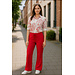 MI PIACE Travel Blouse Korte mouwen Flower Print 2270 Off  White - Red