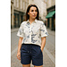 MI PIACE Travel Blouse Wijde Mouw  Print 2502 Off White - Dark Blue