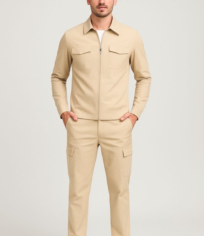 MI PIACE Travel Men Trousers Straight Cargo 2050 Sand