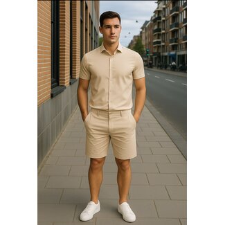 MI PIACE Travel Men Short-Sleeve Shirt 2022 Sand