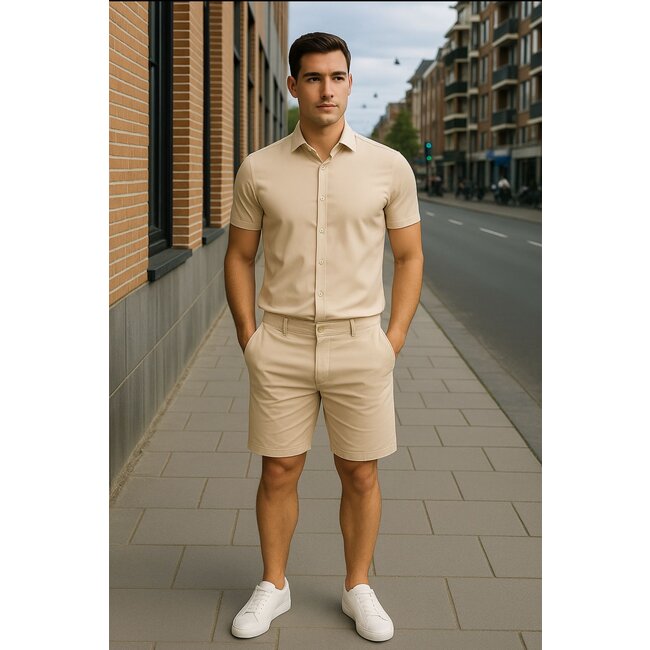 MI PIACE Travel Men Short-Sleeve Shirt 2022 Sand