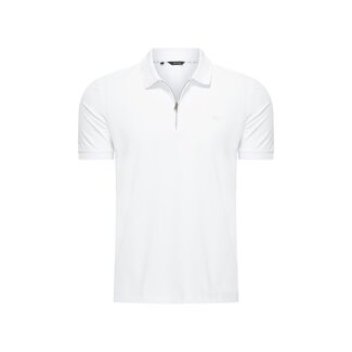 MI PIACE Travel Men Zip Polo Shirt 2047 White