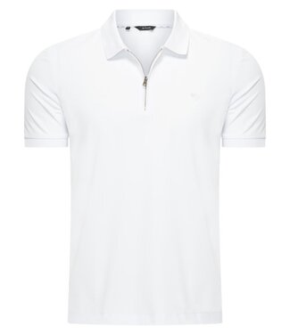 MI PIACE Travel Men Zip Polo Shirt 2047 White