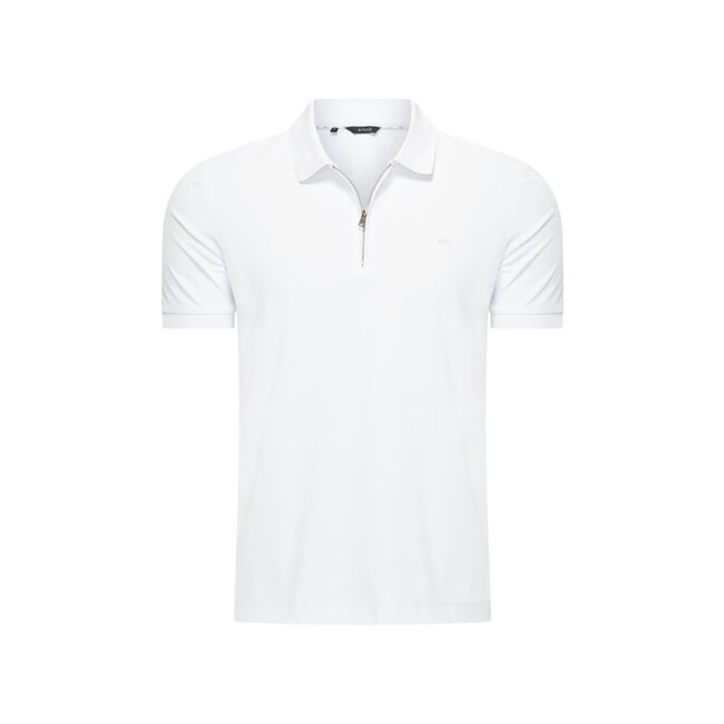 MI PIACE Travel Men Zip Polo Shirt 2047 White