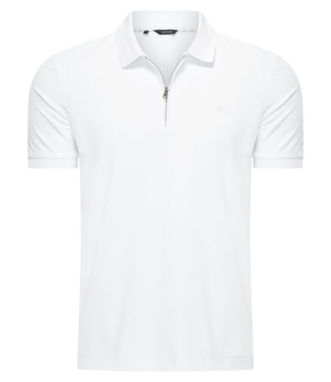 MI PIACE Travel Men Zip Polo Shirt 2047 White