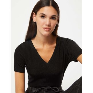 Morgan Short-sleeved t-shirt with V-neck 212-Diwi Black