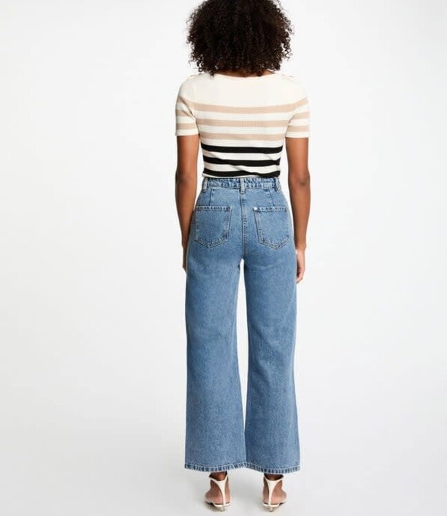 Morgan Striped Jumper Short-sleeves 252-Mpiana Ivory