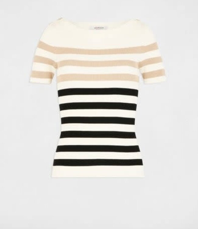 Morgan Striped Jumper Short-sleeves 252-Mpiana Ivory