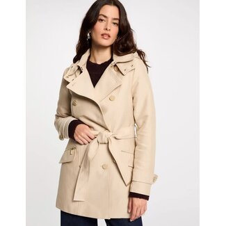 Morgan Waisted belted Trenchcoat with hood 241-Gladia Sand Morgan Waisted belted Trenchcoat with hood 241-Gladia Sand