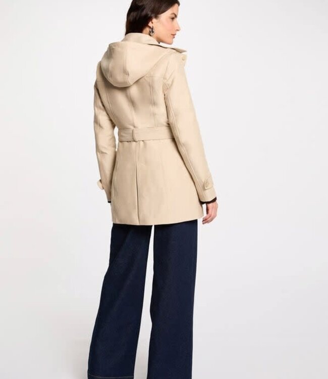 Morgan Waisted belted Trenchcoat with hood 241-Gladia Sand