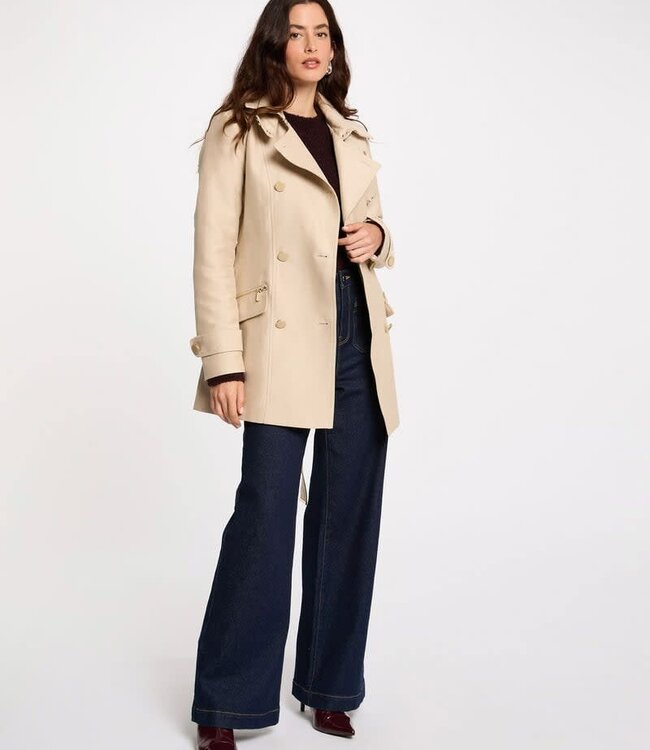 Morgan Waisted belted Trenchcoat with hood 241-Gladia Sand