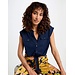 Morgan Sleeveless blouse petroleum 252-Darod Blue