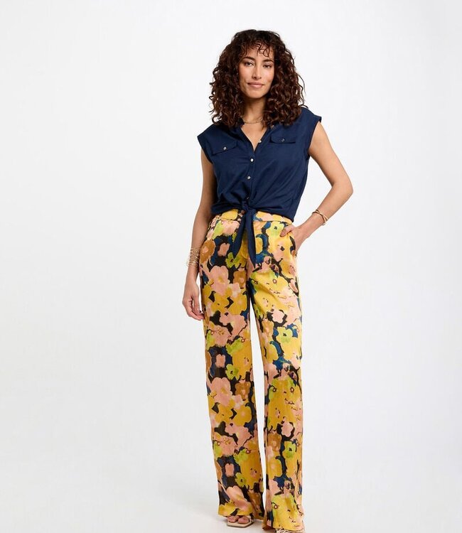 Morgan Sleeveless blouse petroleum 252-Darod Blue