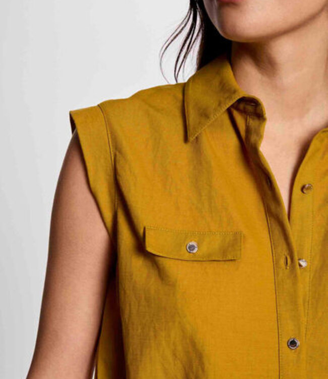 Morgan Sleeveless blouse mustard 252-Darod Yellow
