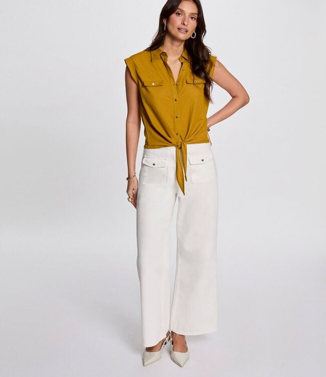 Morgan Sleeveless blouse mustard 252-Darod Yellow