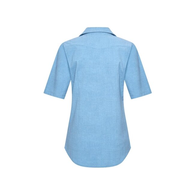 MI PIACE Travel Blouse V Neck Uni Denim 2603 Bleached