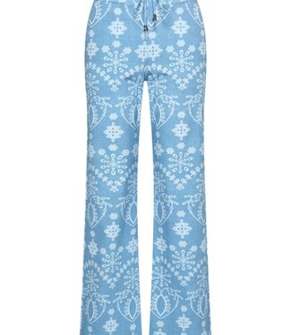 MI PIACE Travel Broek Print Denim Embroidery 2089 Bleached