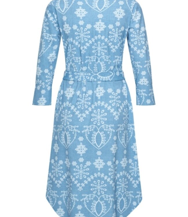 MI PIACE Travel Jurk Print Denim Embroidery 2092A Bleached