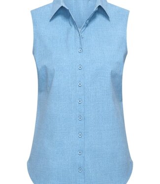 MI PIACE Travel Blouse Mouwloos Uni Denim 2299 Bleached