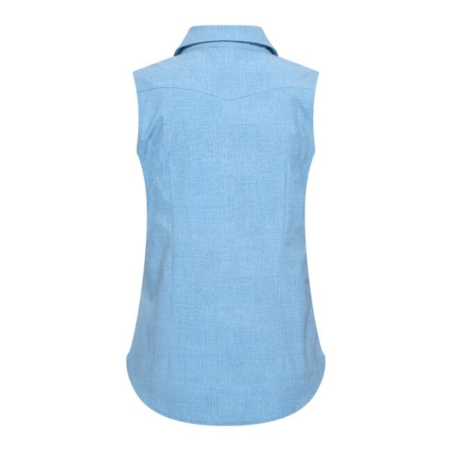 MI PIACE Travel Blouse Mouwloos Uni Denim 2299 Bleached