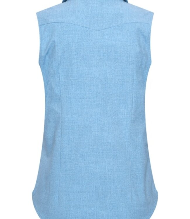 MI PIACE Travel Blouse Mouwloos Uni Denim 2299 Bleached