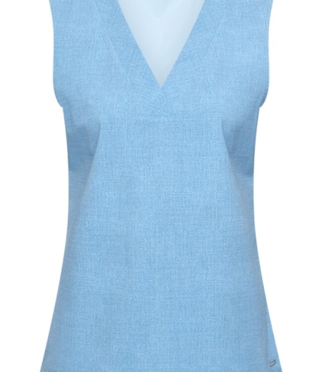 MI PIACE Travel Top Denim Mouwloos 2425 Bleached