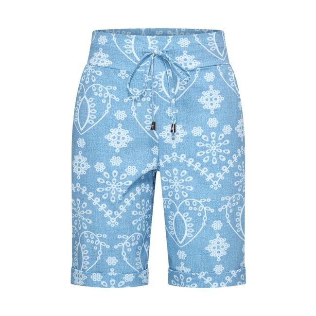 MI PIACE Travel Short Print Denim Embroidery 2423 Bleached