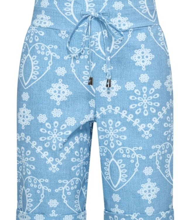 MI PIACE Travel Short Print Denim Embroidery 2423 Bleached