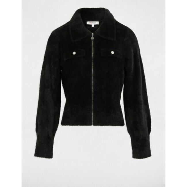 Morgan Vest met lange mouwen en reverskraag 232-Mdomi Black