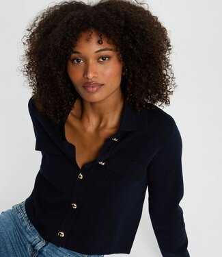 Morgan Long-sleeved Cardigan 252-Mimdie Navy Blue