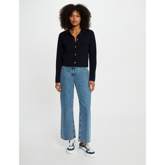 Morgan Long-sleeved Cardigan 252-Mimdie Navy Blue