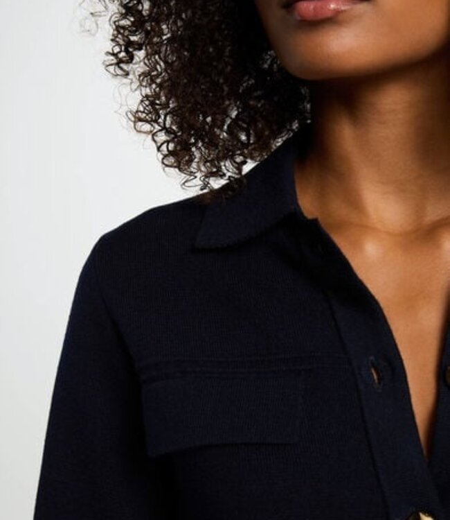 Morgan Long-sleeved Cardigan 252-Mimdie Navy Blue