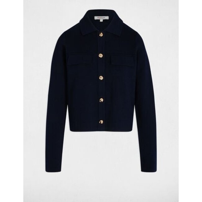 Morgan Long-sleeved Cardigan 252-Mimdie Navy Blue