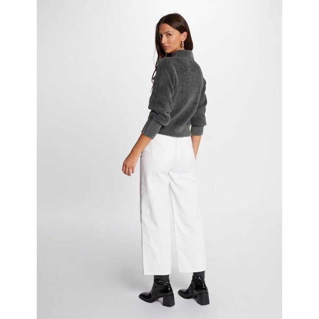 Morgan Vest met lange mouwen en reverskraag 232-Mdomi  Antracietgrijs