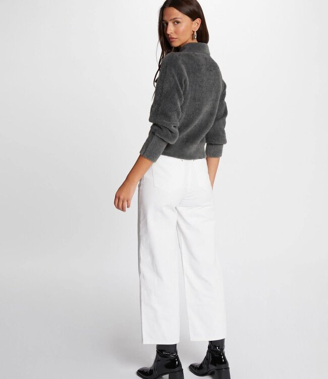 Morgan Vest met lange mouwen en reverskraag 232-Mdomi  Antracietgrijs