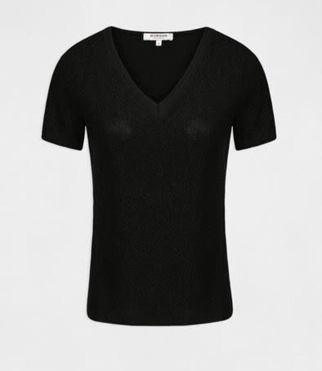 Morgan Short-sleeved t-shirt with V-neck 212-Diwi Black