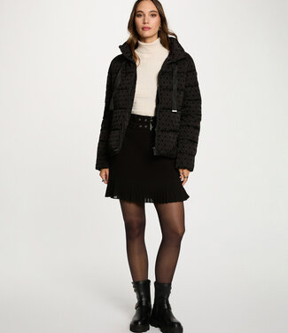 Morgan Korte Donsjas met Opstaande Kraag  252-Gabel Zwart