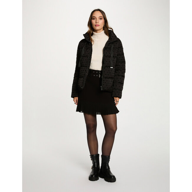 Morgan Korte Donsjas met Opstaande Kraag  252-Gabel Zwart