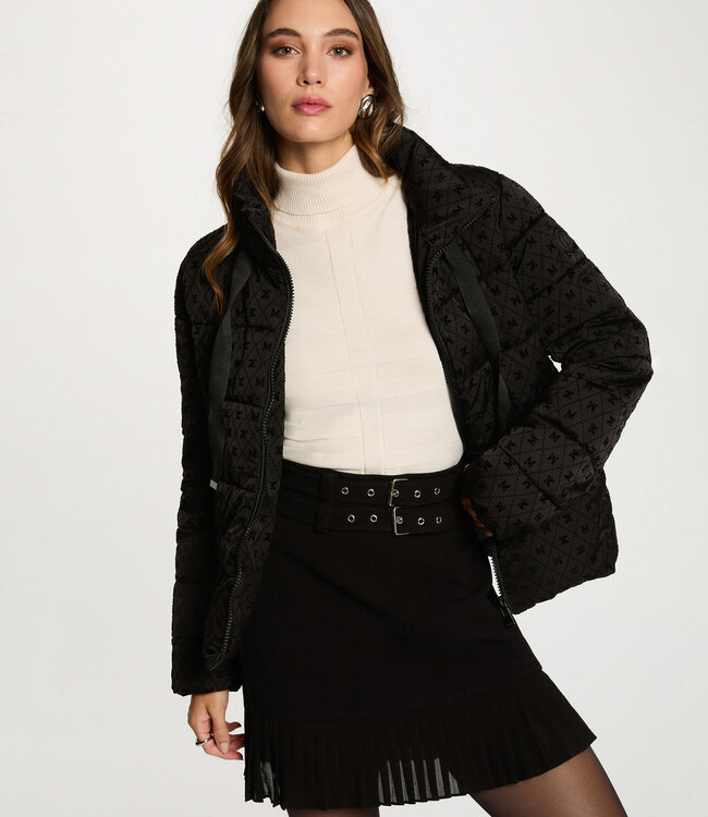 Morgan Korte Donsjas met Opstaande Kraag  252-Gabel Zwart